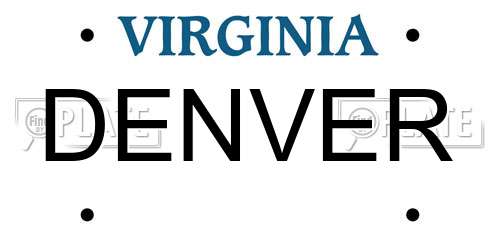 DENVER Virginia License Plate