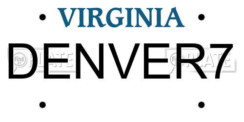 DENVER7 Virginia License Plate