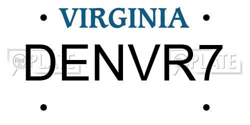 DENVR7 Virginia License Plate