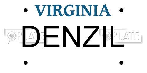 DENZIL Virginia License Plate