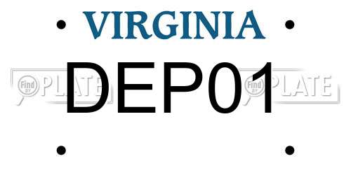 DEP01 Virginia License Plate