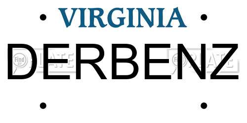 DERBENZ Virginia License Plate