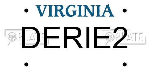 DERIE2 Virginia License Plate