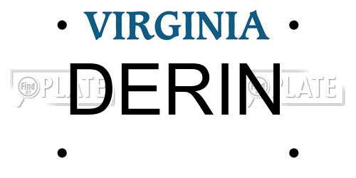 DERIN Virginia License Plate