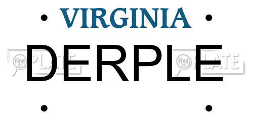 DERPLE Virginia License Plate