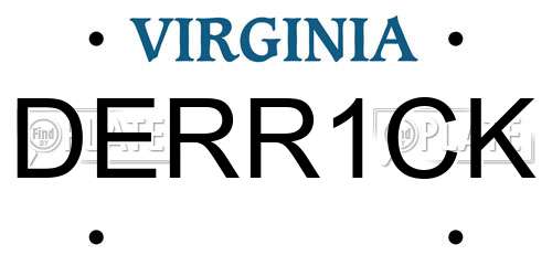 DERR1CK Virginia License Plate