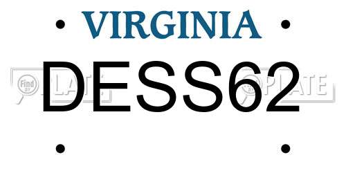 DESS62 Virginia License Plate