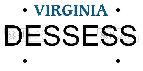 DESSESS Virginia License Plate