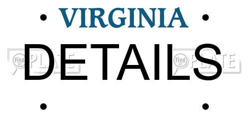 DETAILS Virginia License Plate