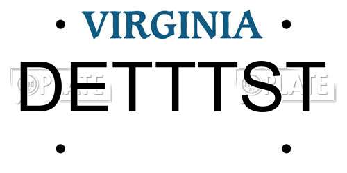DETTTST Virginia License Plate