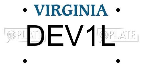 DEV1L Virginia License Plate