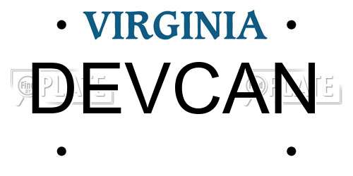 DEVCAN Virginia License Plate