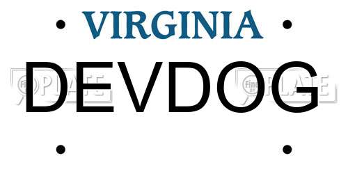 DEVDOG Virginia License Plate