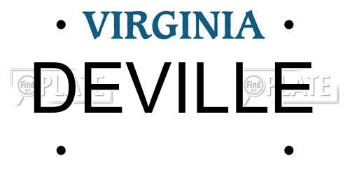 DEVILLE Virginia License Plate