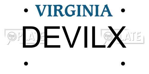 DEVILX Virginia License Plate