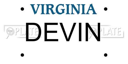 DEVIN Virginia License Plate