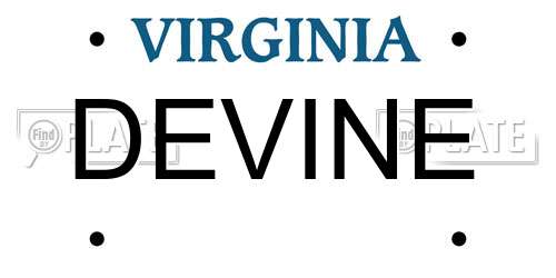 DEVINE Virginia License Plate