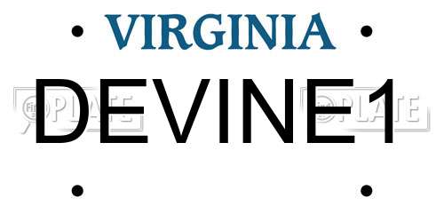 DEVINE1 Virginia License Plate