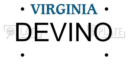 DEVINO Virginia License Plate