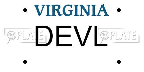 DEVL Virginia License Plate
