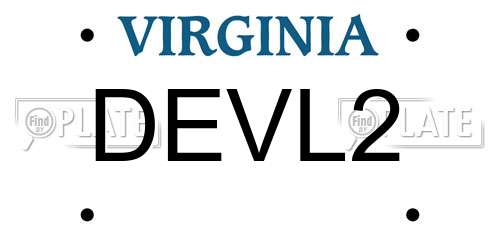 DEVL2 Virginia License Plate