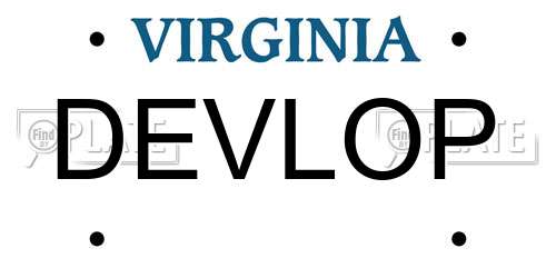 DEVLOP Virginia License Plate
