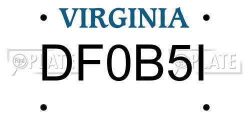 DF0B5I Virginia License Plate