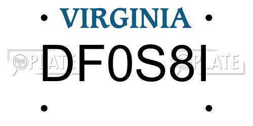 DF0S8I Virginia License Plate