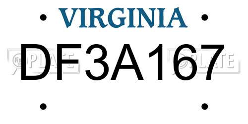 DF3A167 Virginia License Plate