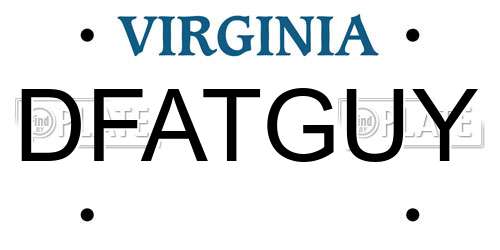 DFATGUY Virginia License Plate