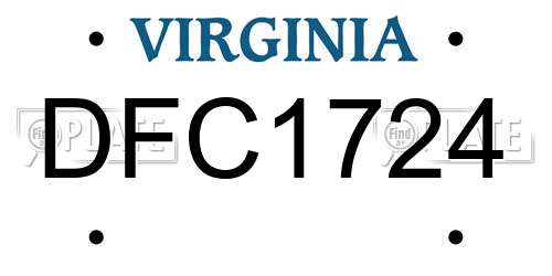 DFC1724 Virginia License Plate