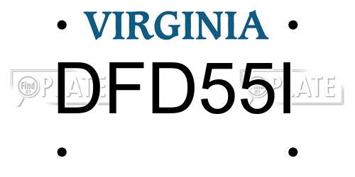 DFD55I Virginia License Plate