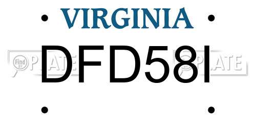 DFD58I Virginia License Plate
