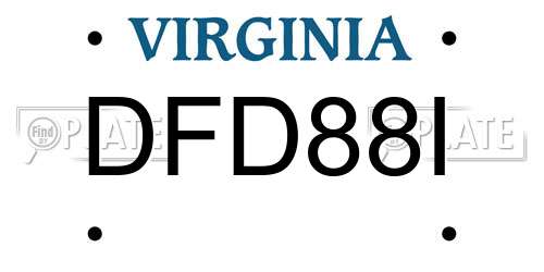 DFD88I Virginia License Plate