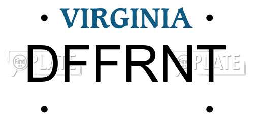DFFRNT Virginia License Plate