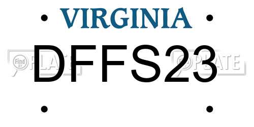 DFFS23 Virginia License Plate