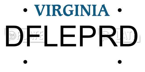 DFLEPRD Virginia License Plate