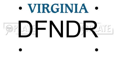 DFNDR Virginia License Plate