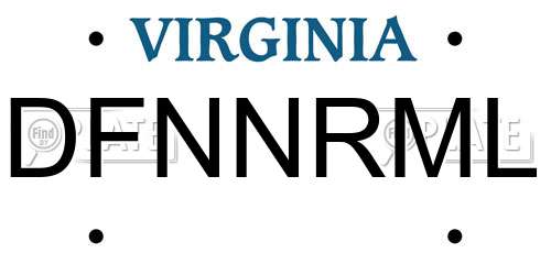 DFNNRML Virginia License Plate