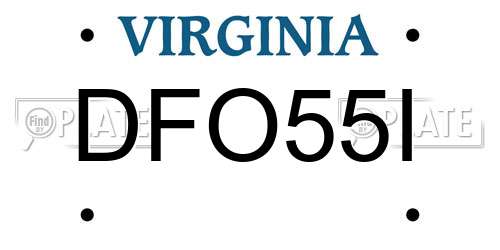 DFO55I Virginia License Plate