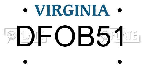DFOB51 Virginia License Plate