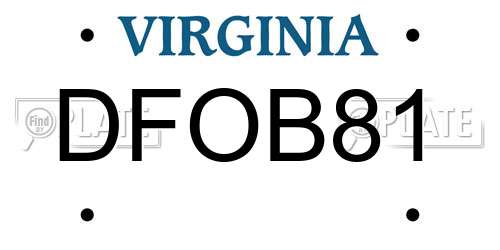 DFOB81 Virginia License Plate