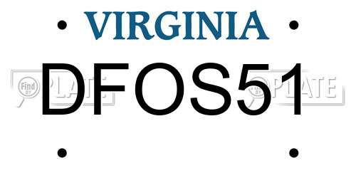 DFOS51 Virginia License Plate