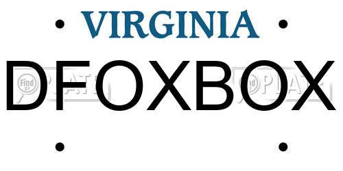 DFOXBOX Virginia License Plate