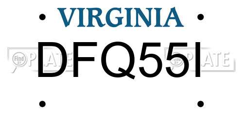 DFQ55I Virginia License Plate