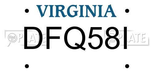 DFQ58I Virginia License Plate