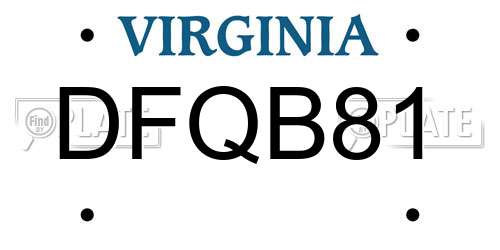 DFQB81 Virginia License Plate