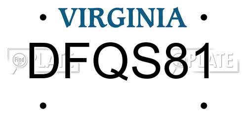 DFQS81 Virginia License Plate