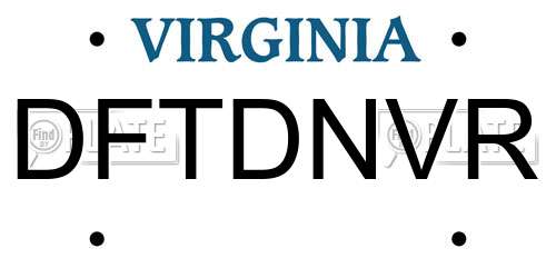 DFTDNVR Virginia License Plate