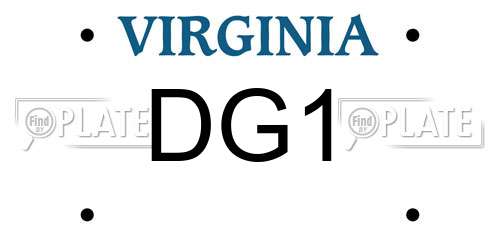 DG1 Virginia License Plate